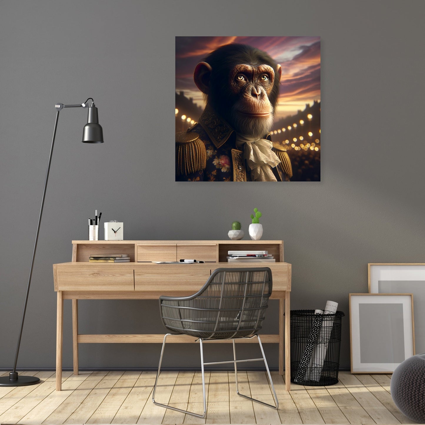 Regal Chimpanzee Dusk Canvas