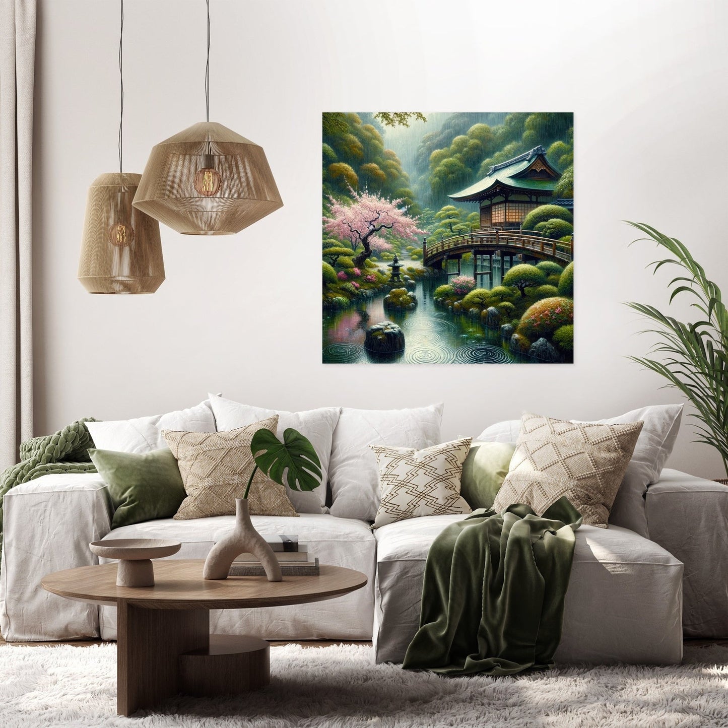 Tranquil Rain in Kyoto Canvas