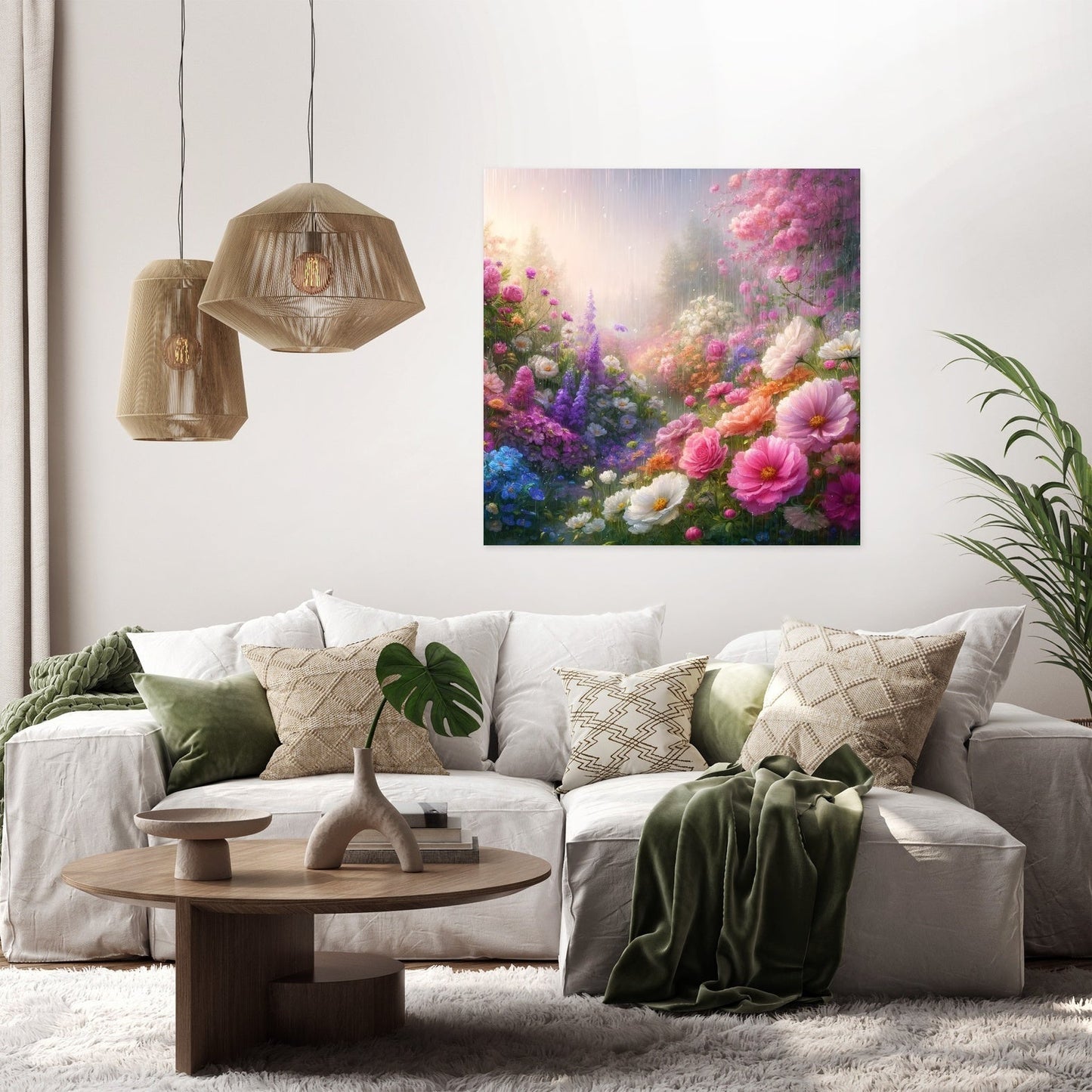 Spring Rain Garden Canvas