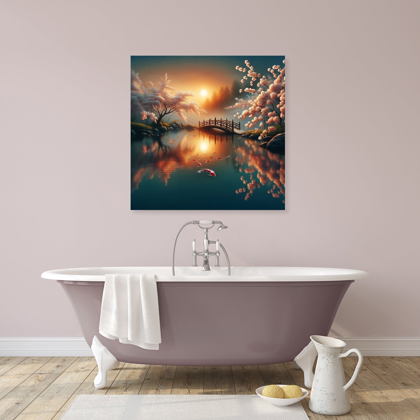 Dawn Koi Pond Serenity Canvas