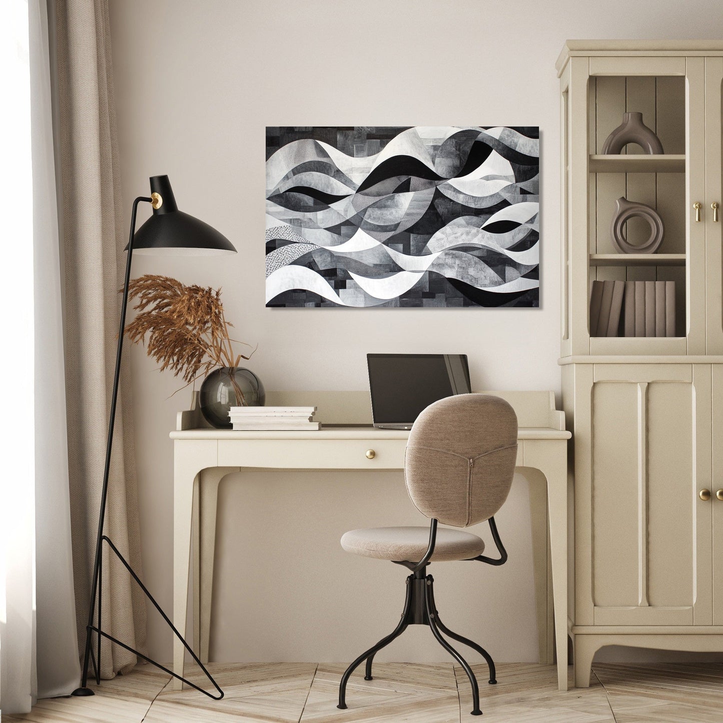 Monochromatic Waves Canvas