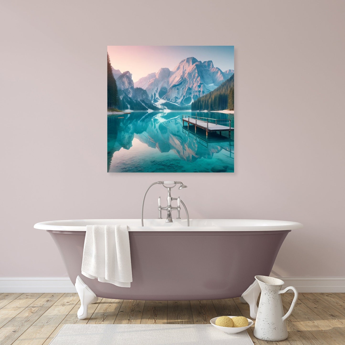 Mountain Lake Serenity Canvas