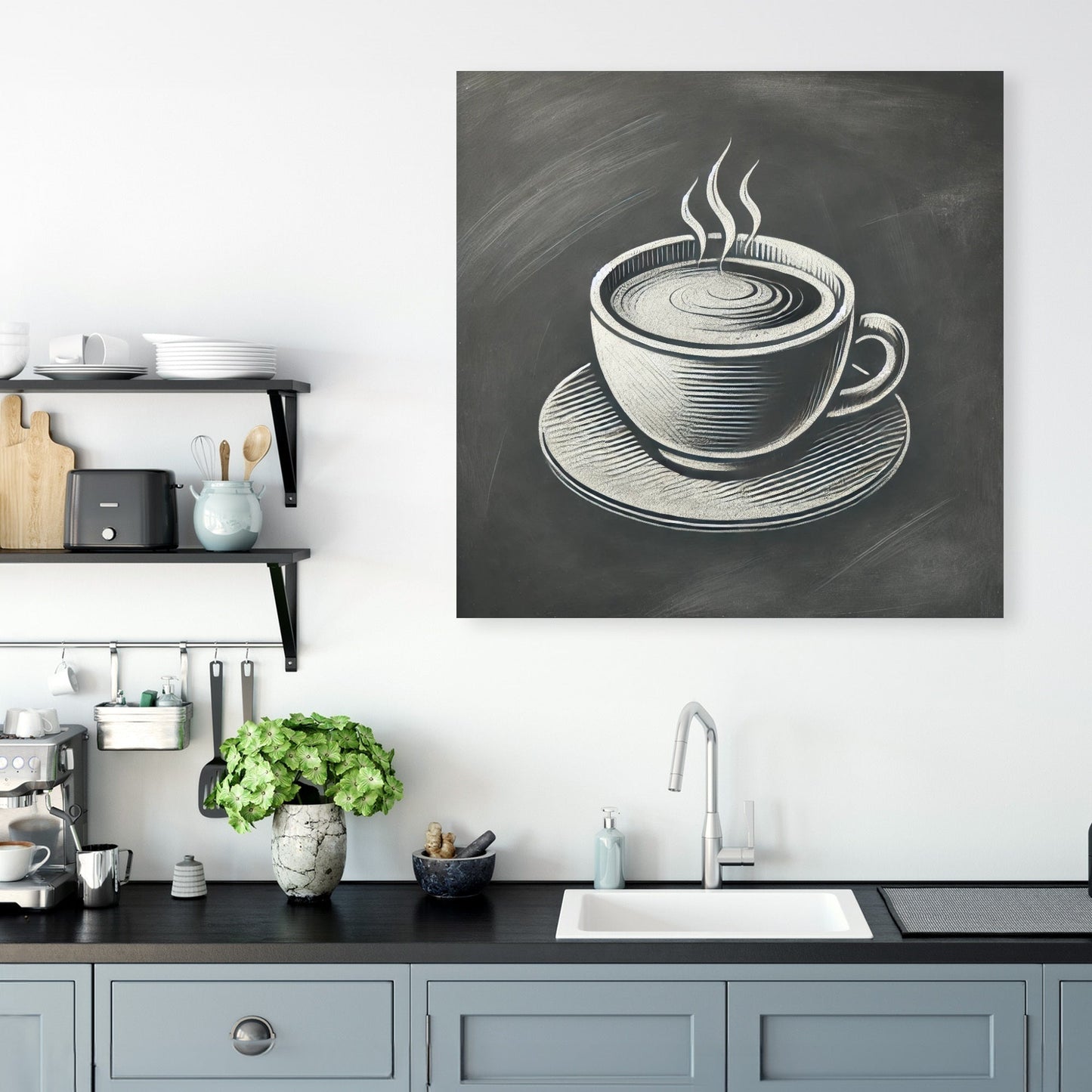 Café Chalkboard Coffee Canvas