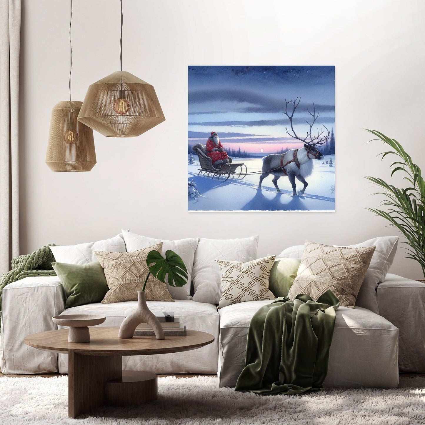 Twilight Reindeer Journey Canvas