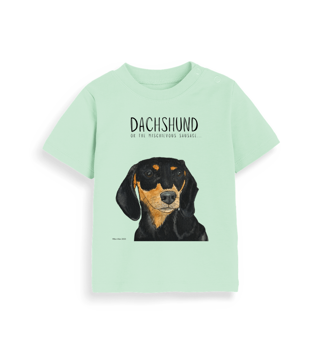 Black & Tan Dachshund Baby Tee – Small But Mighty!