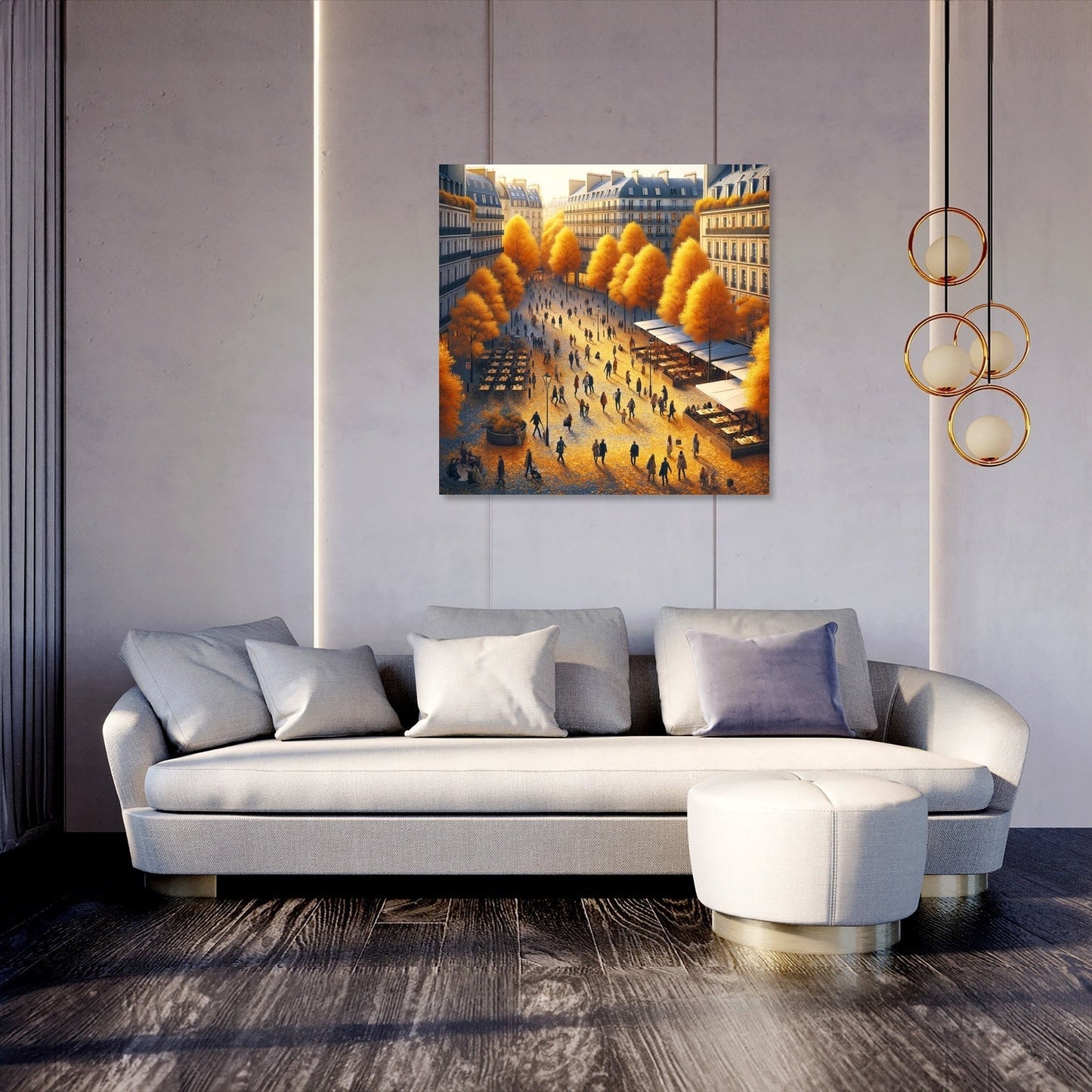 Autumn City Square Canvas