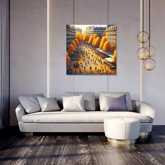 Autumn City Square Canvas