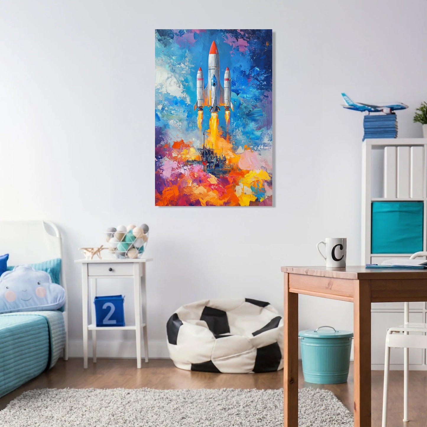 Whimsical Rockets Canvas