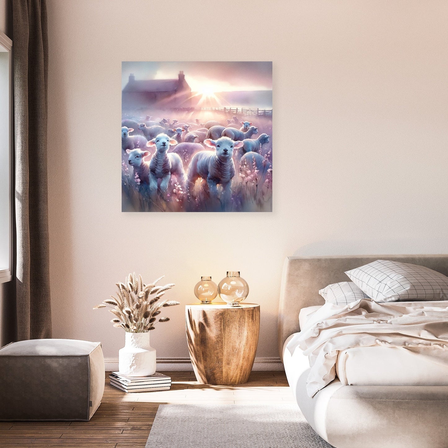 Dawn's Gentle Lambs Canvas