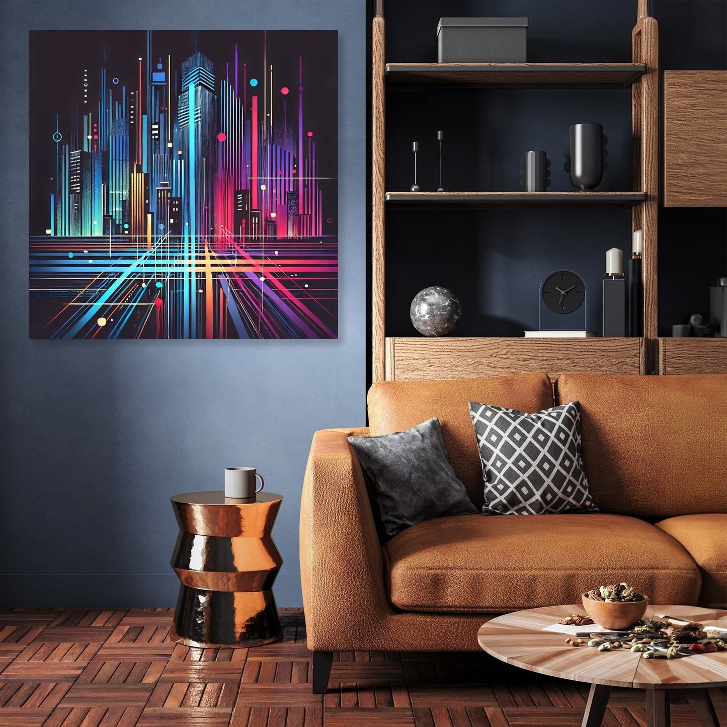 Neon City Pulse Canvas