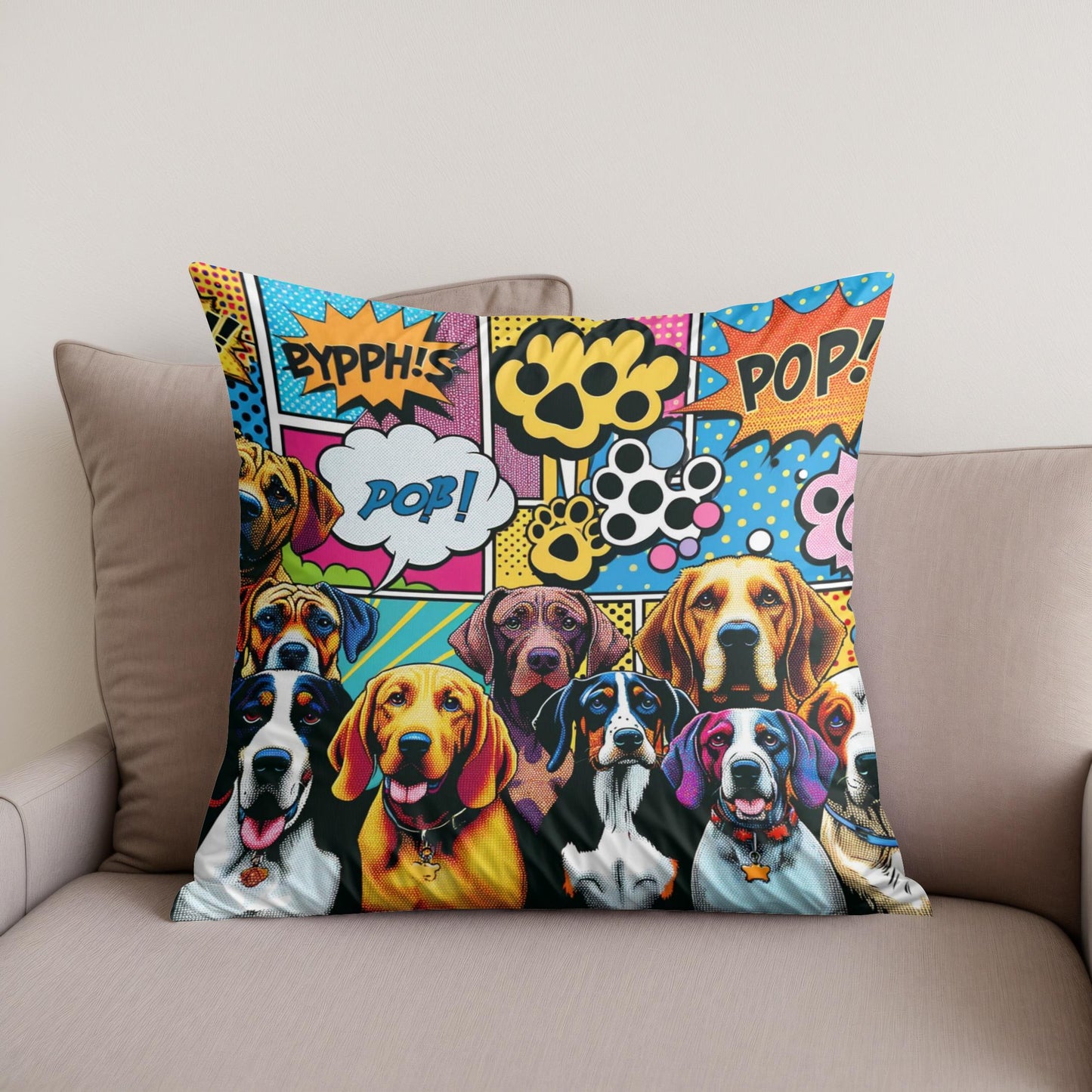 Pop Paws Parade Cotton Cushion