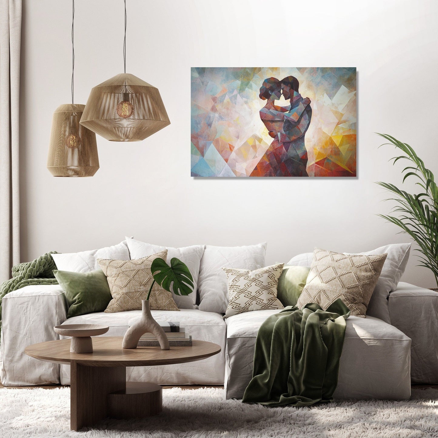 Geometric Romance Dance Canvas