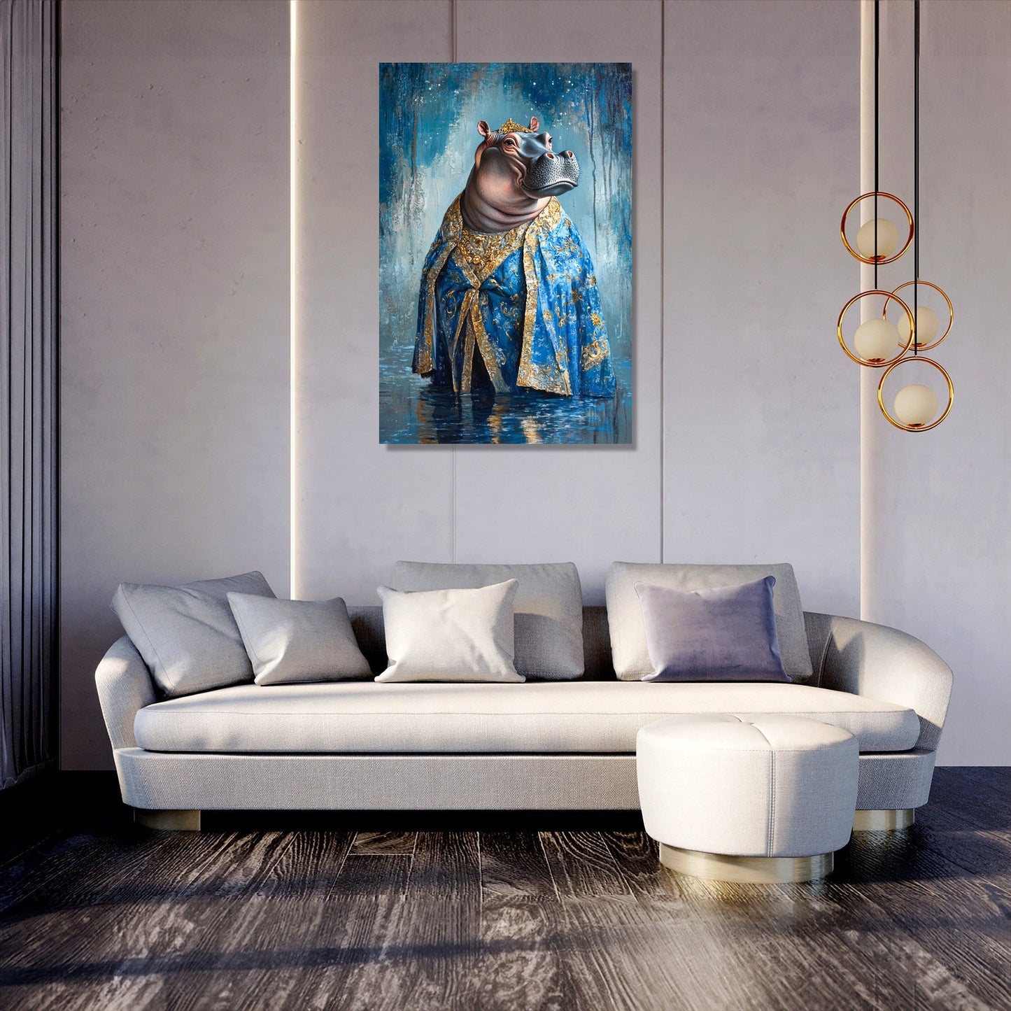 Hippopotamus Majesty Canvas