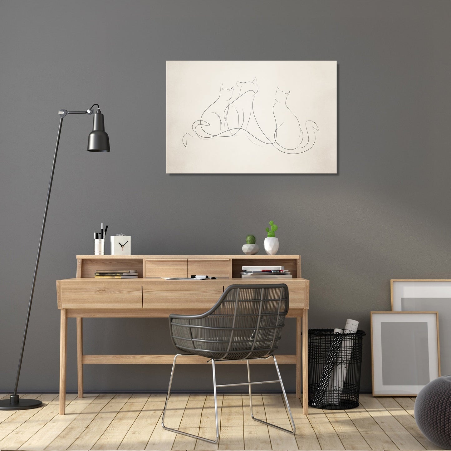 Three Cats Wave Canvas