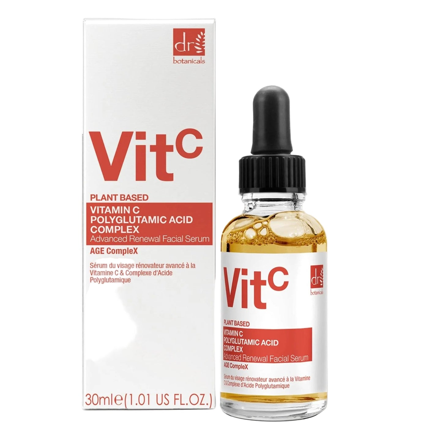 3% Vitamin C, 1% Polyglutamic Acid Complex Brightening Facial Serum 30ml