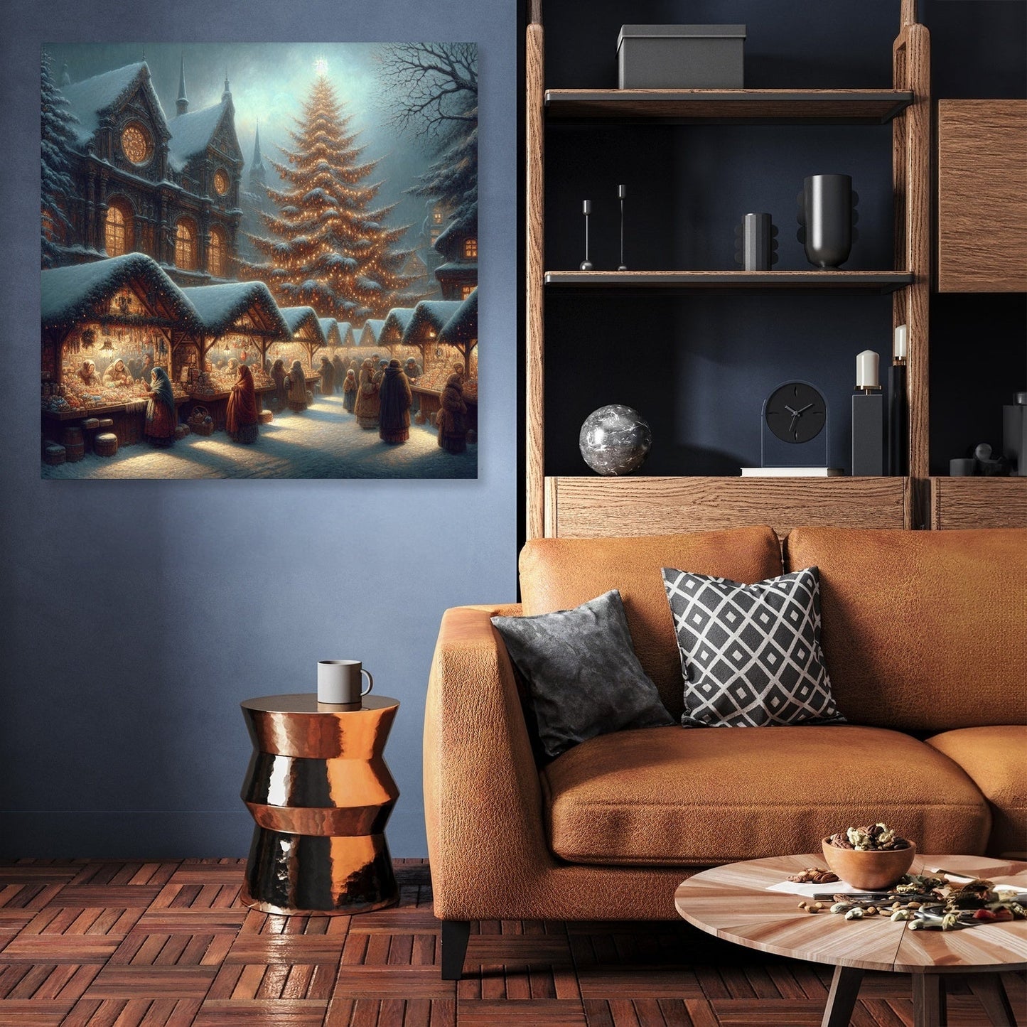 Melancholic Christmas Market Canvas