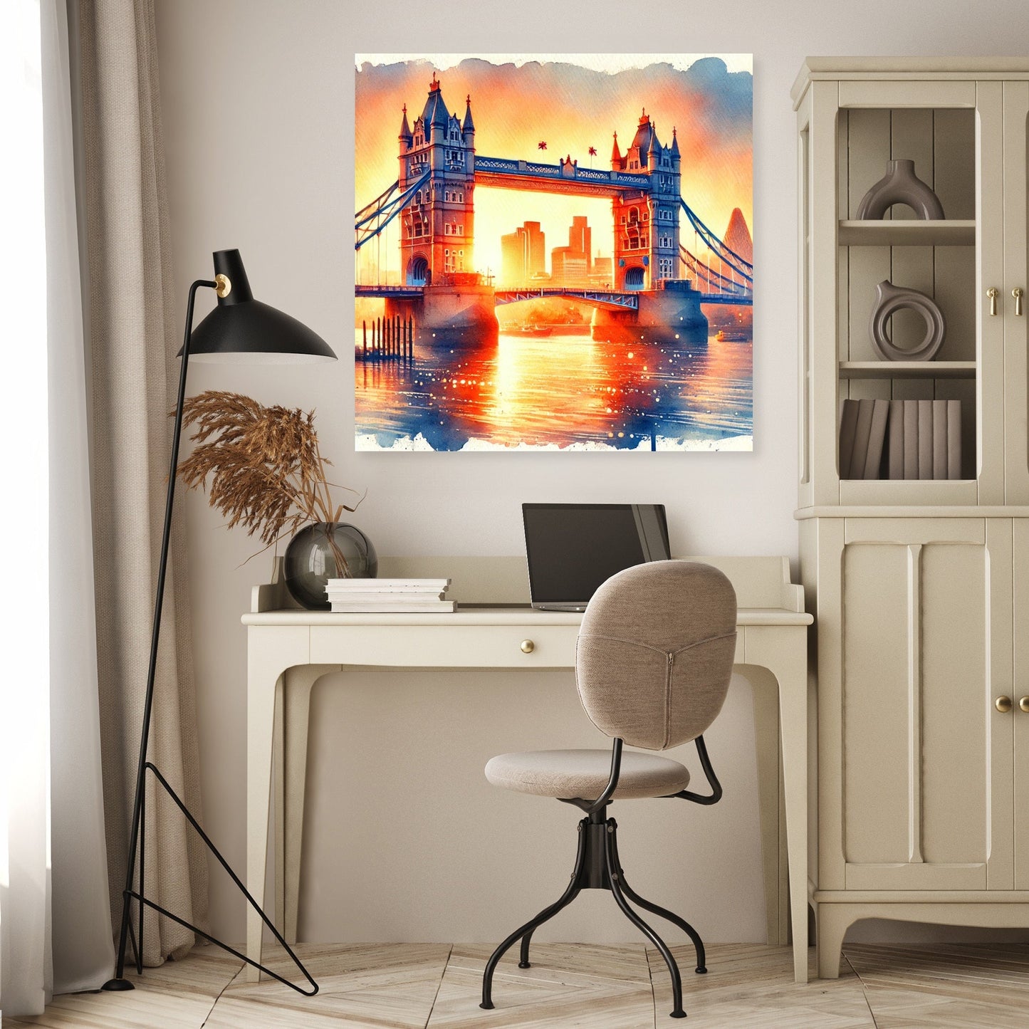 Sunset Over Tower Bridge Canvas
