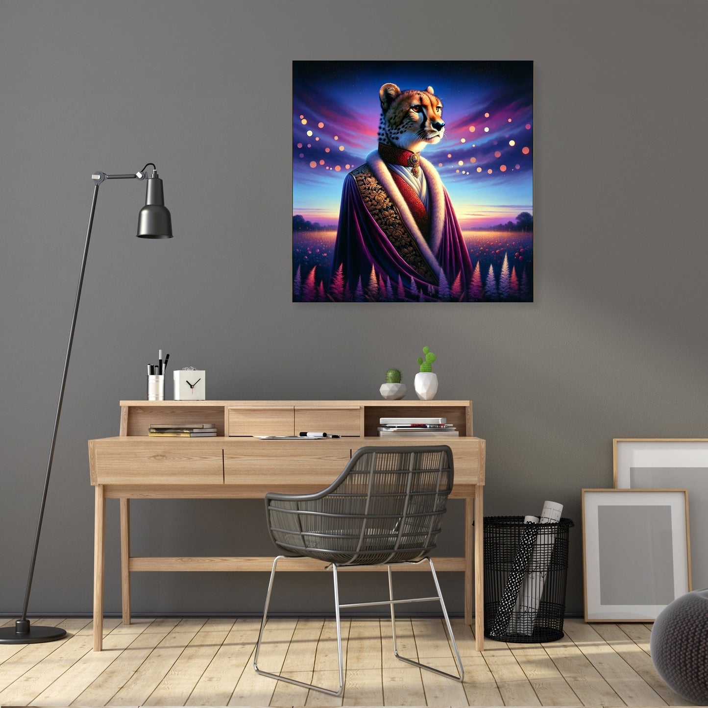 Regal Cheetah Dusk Royalty Canvas