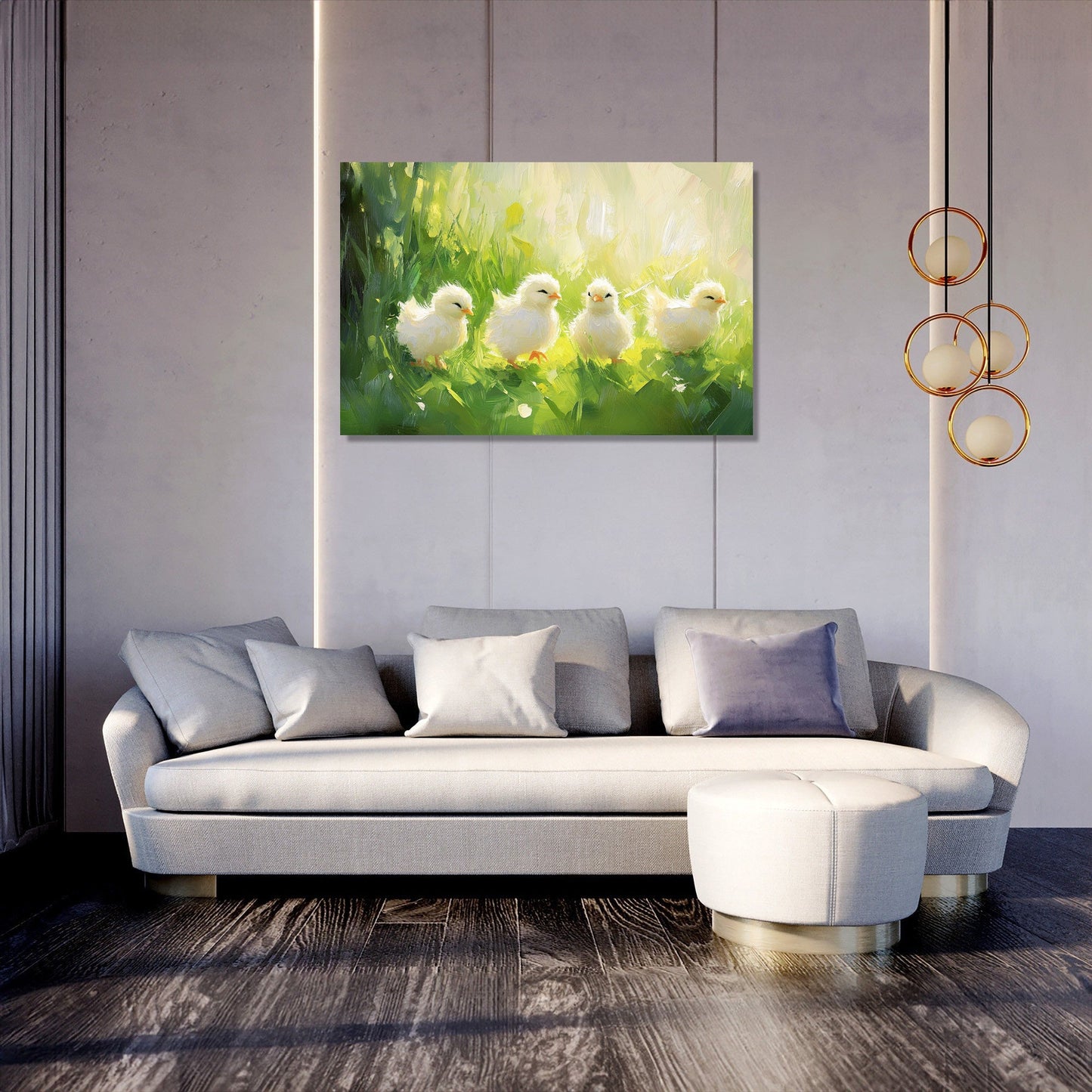 Chicks in Springtime Canvas