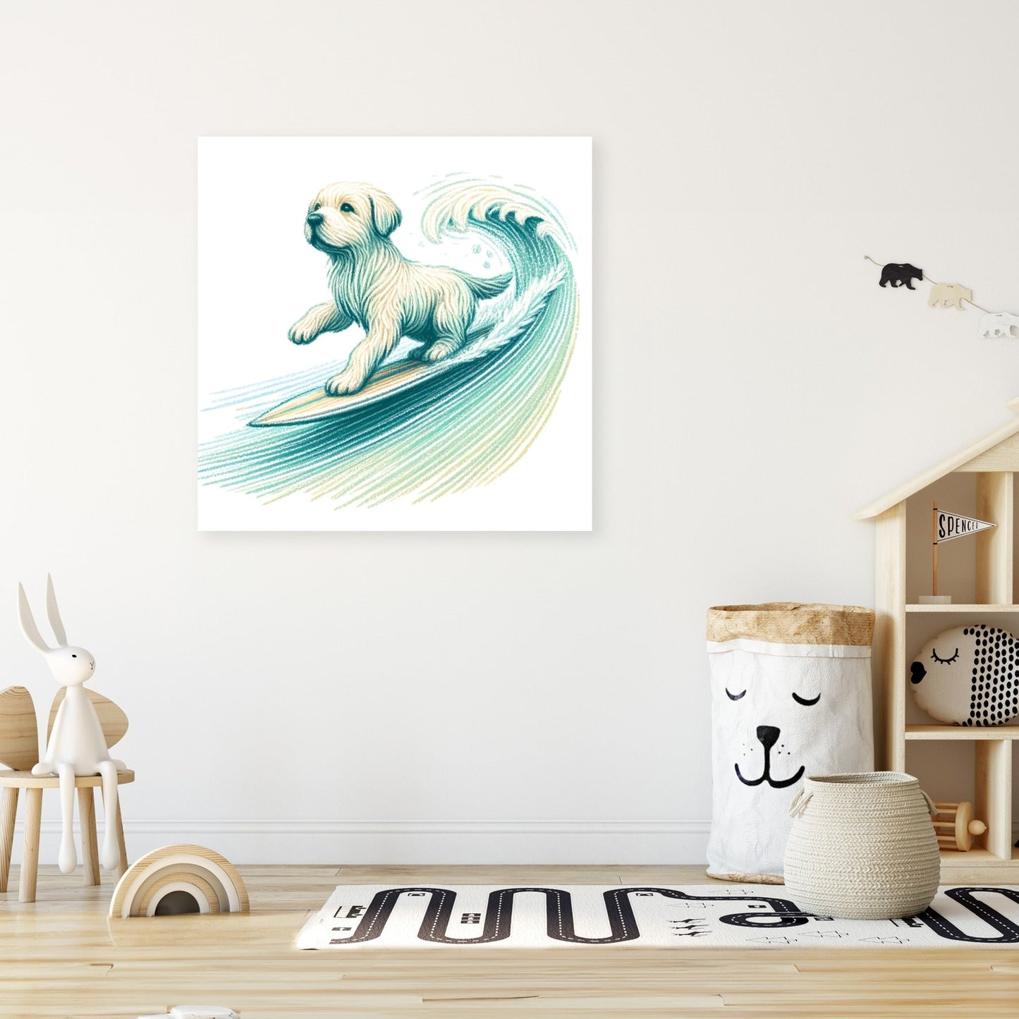 Labrador Surfing Fun Canvas