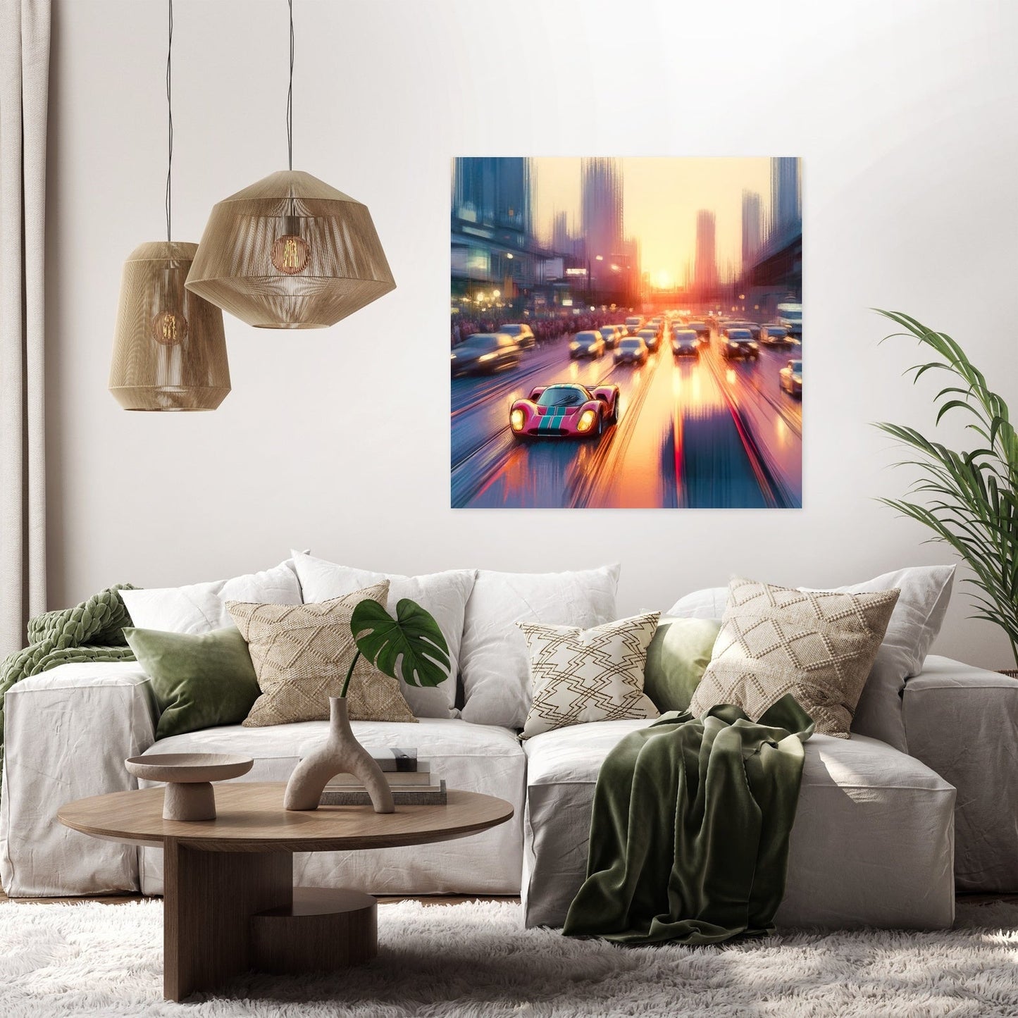 Sunset Solo Racer Canvas