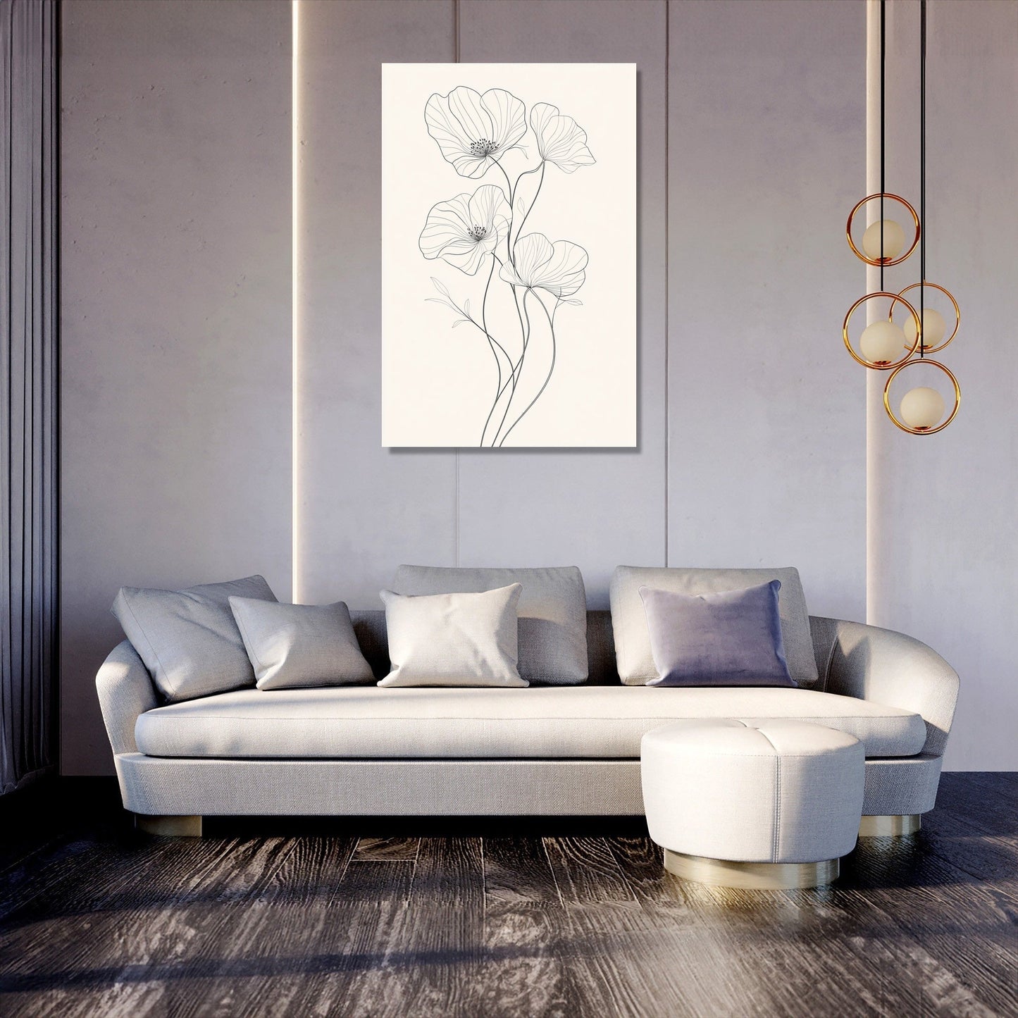 Ethereal Blossom Line Canvas