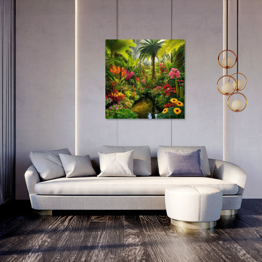 Tropical Garden Oasis Canvas
