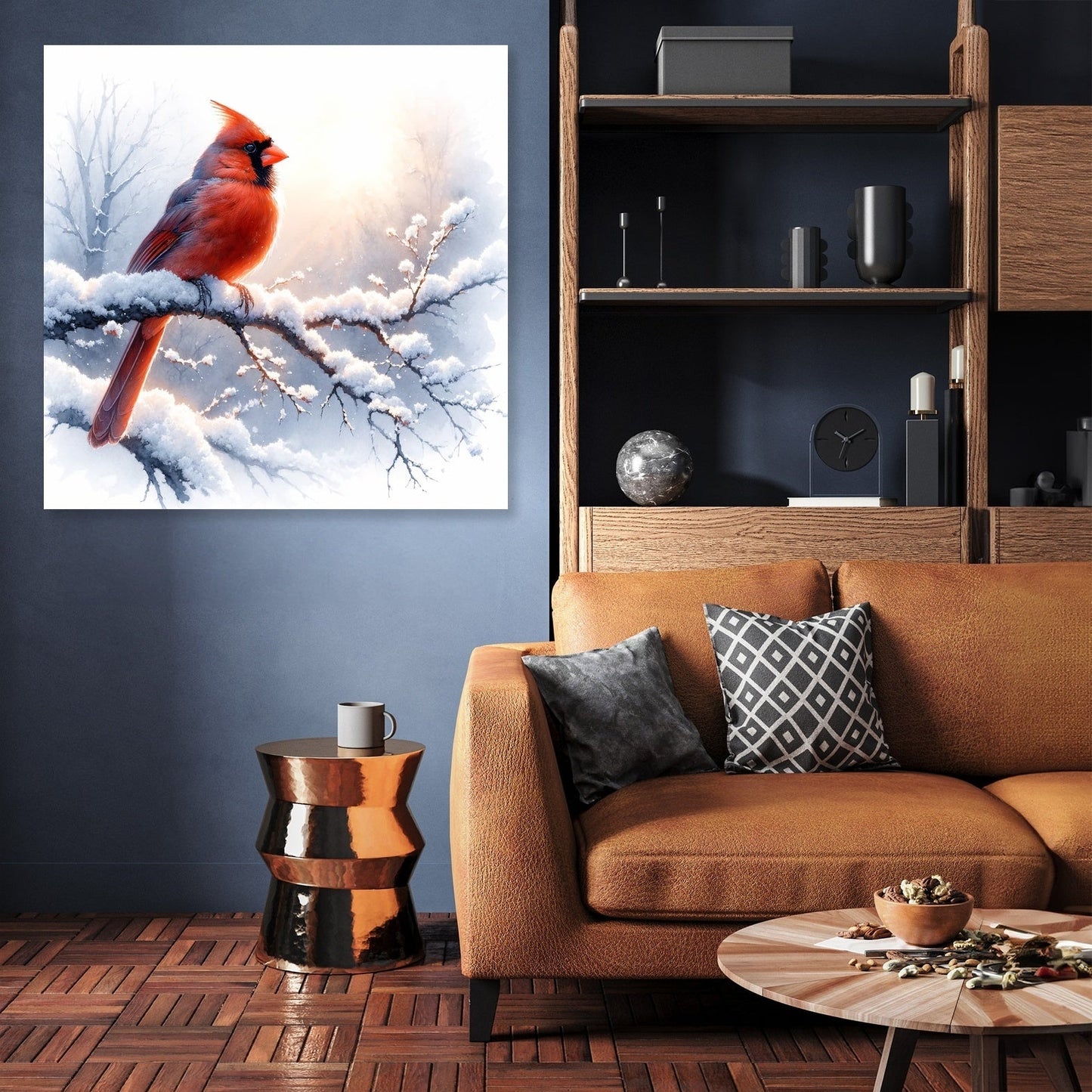 Cardinal's Winter Morning Canvas