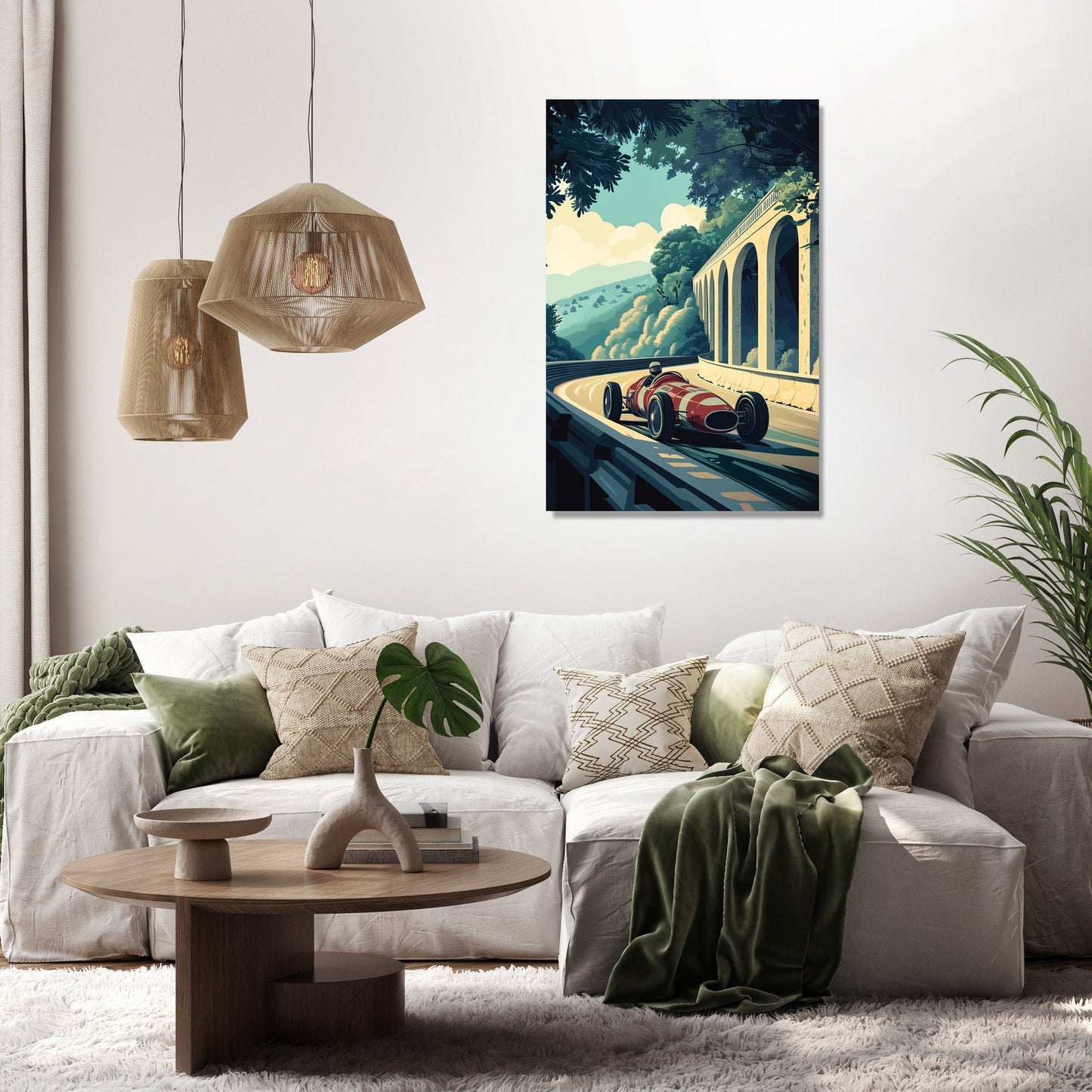 Racing Car Under Bridge Canvas