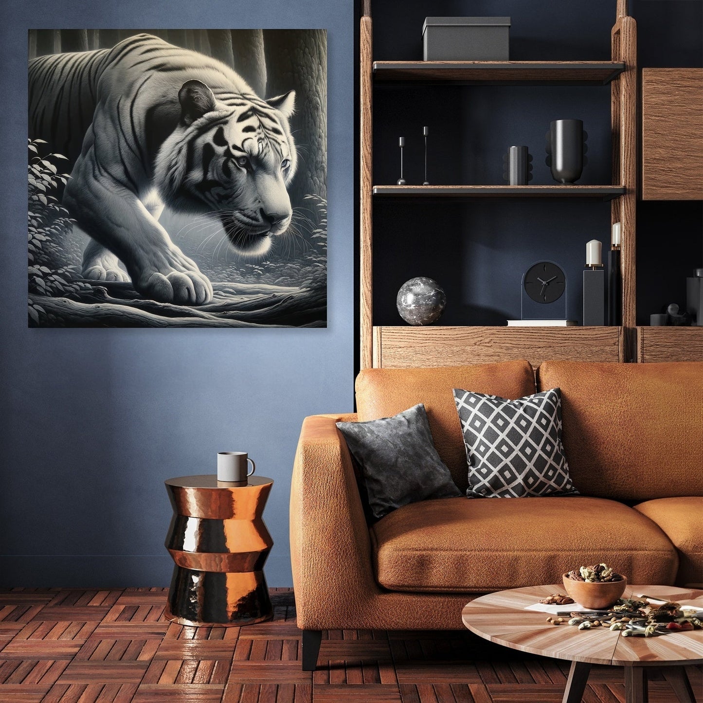 Monochrome Tiger Canvas