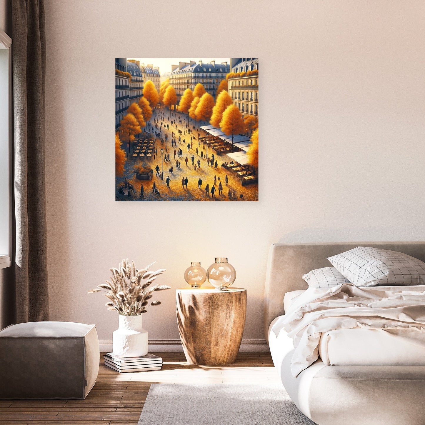 Autumn City Square Canvas