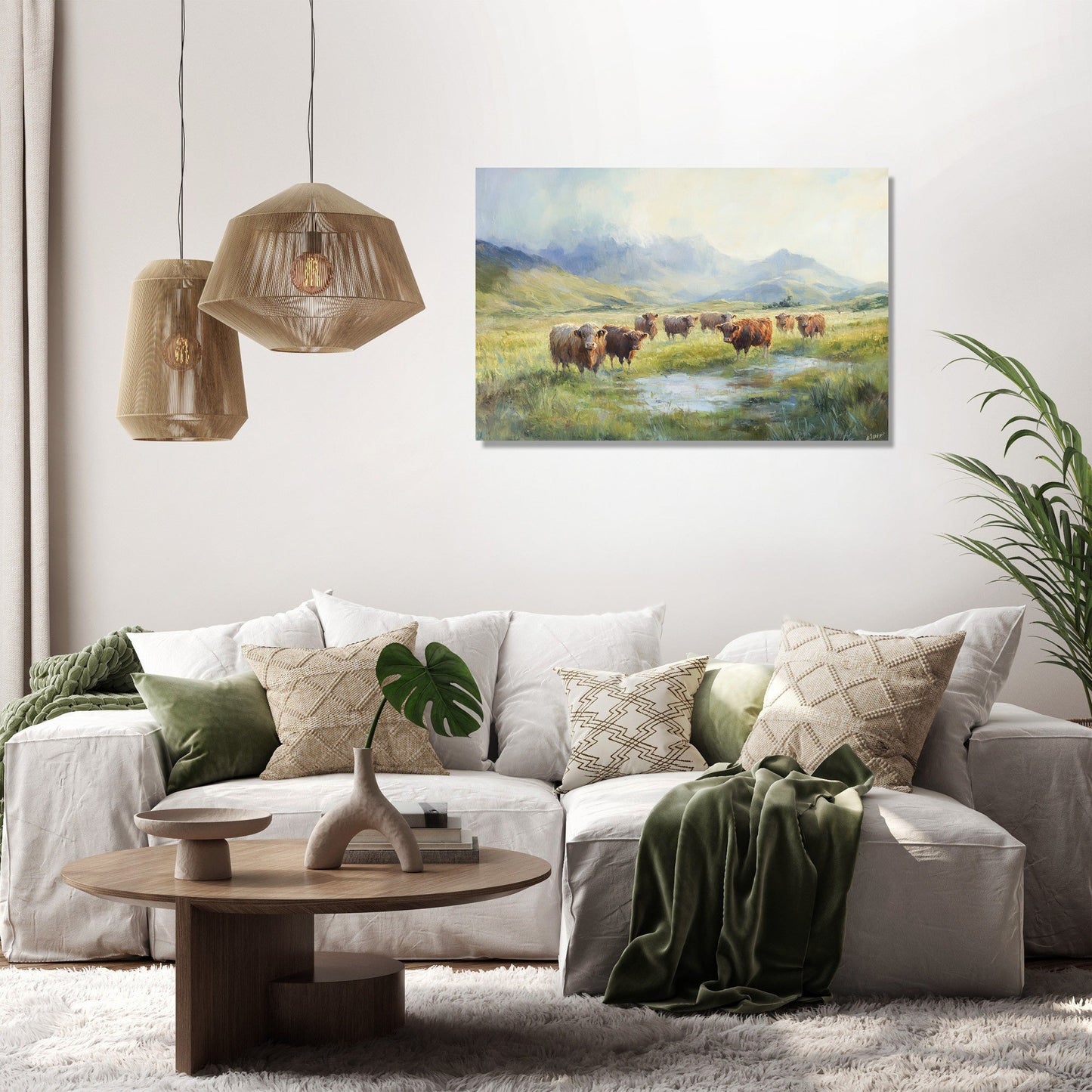 Highland Morning Serenity Canvas