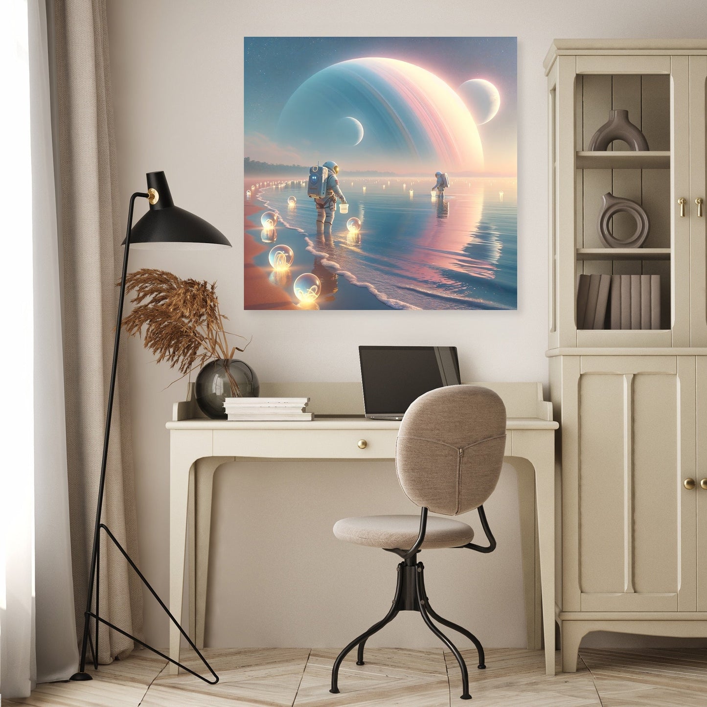 Twin Moon Beach Exploration Canvas