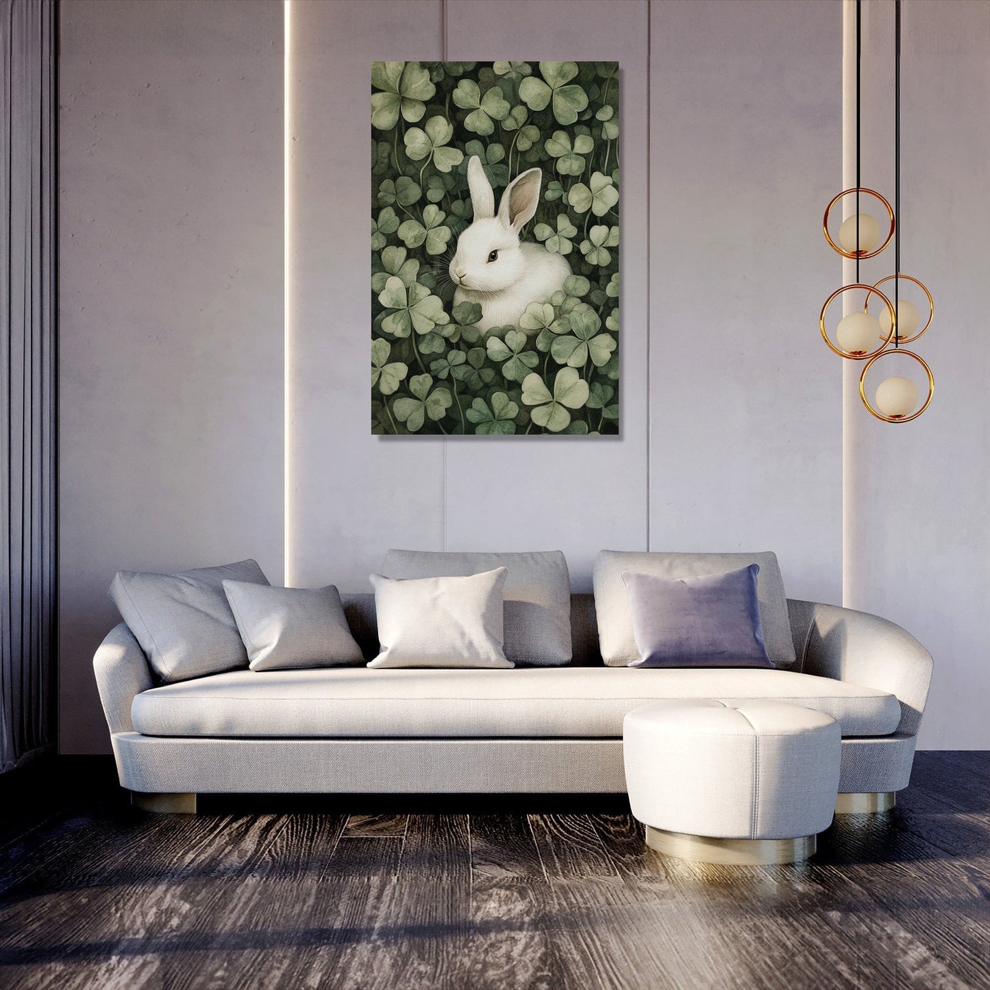 Rabbit in Clover Canvas
