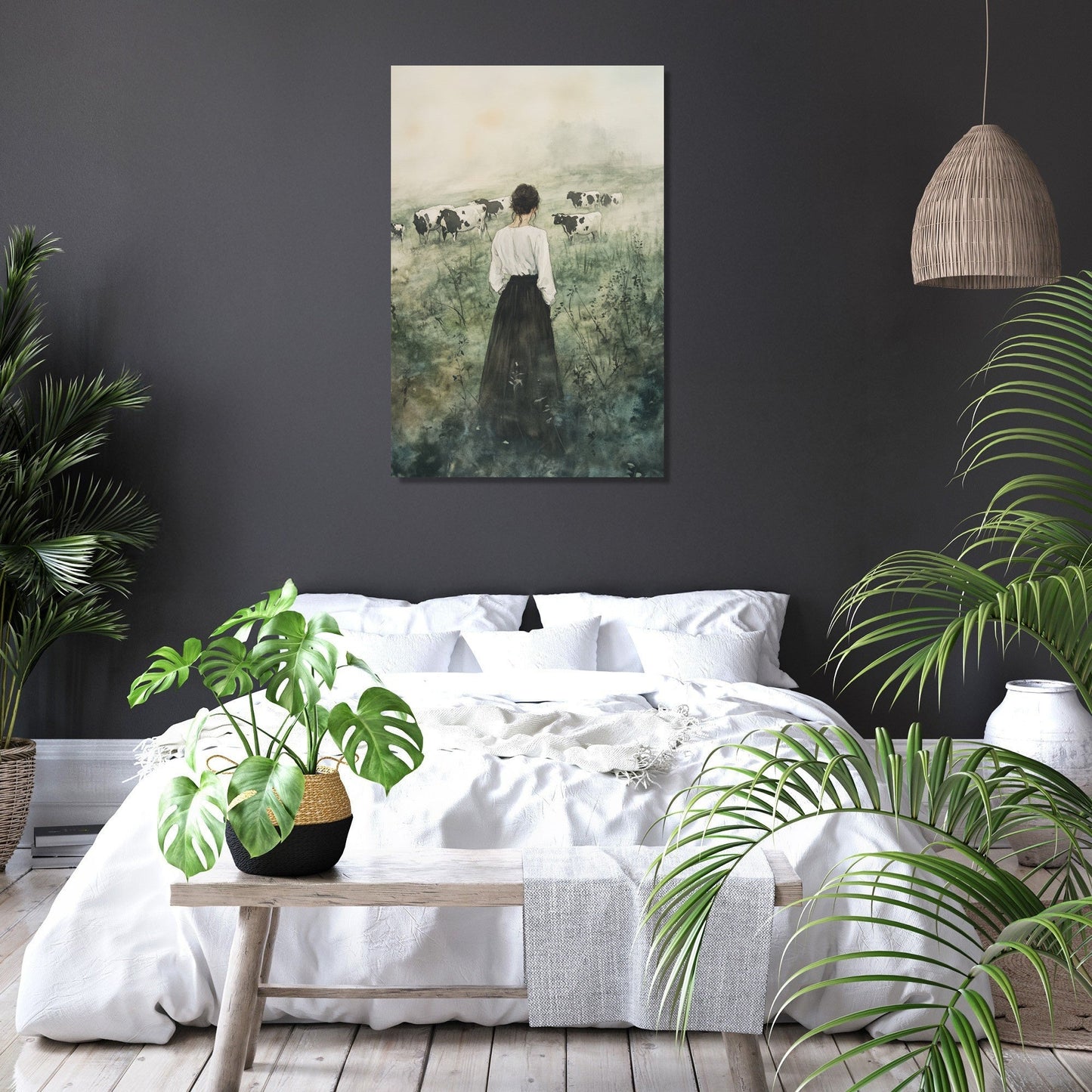 Grazing Cows Canvas