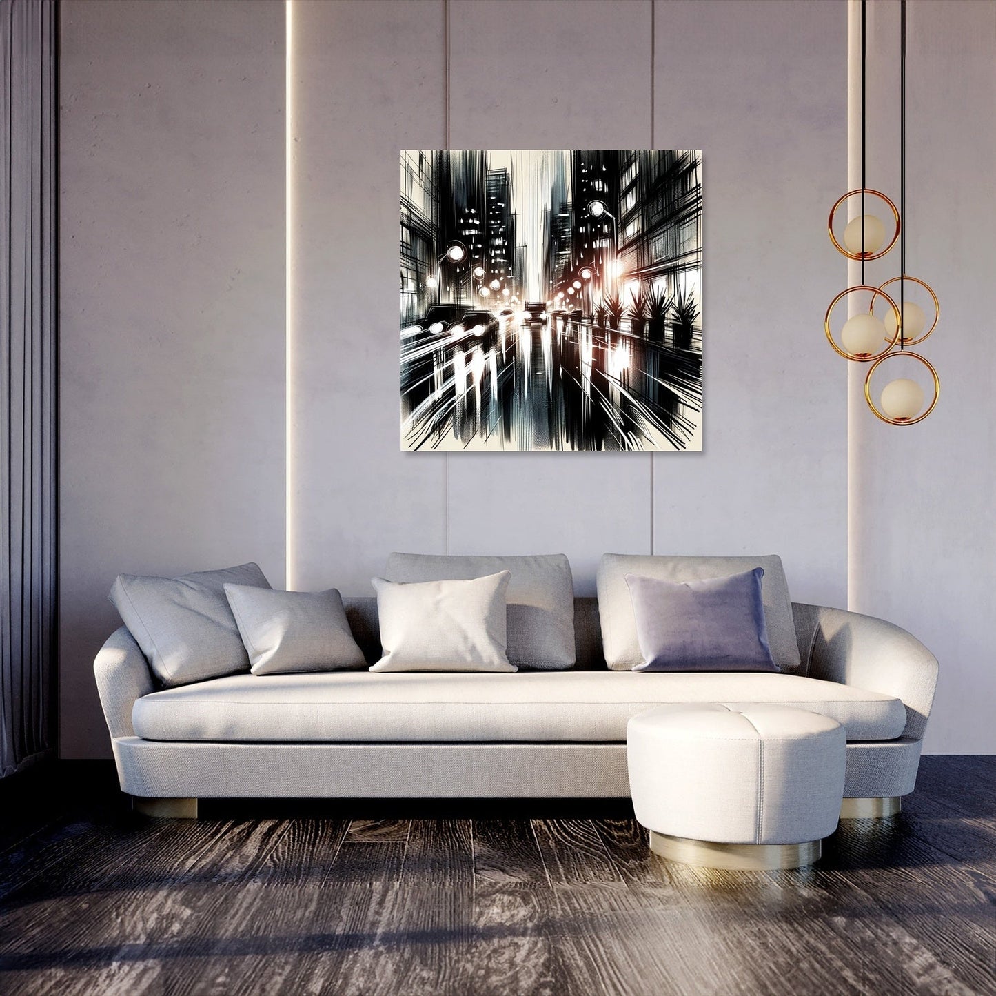 Rainy Night Reflections Canvas