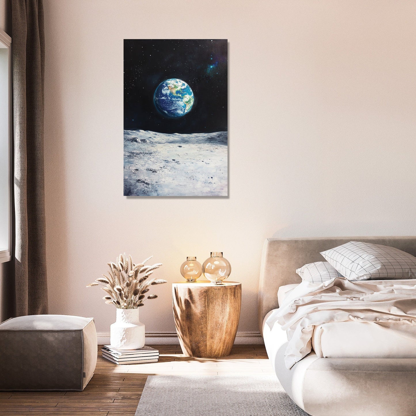 Earthrise Over Moon Canvas