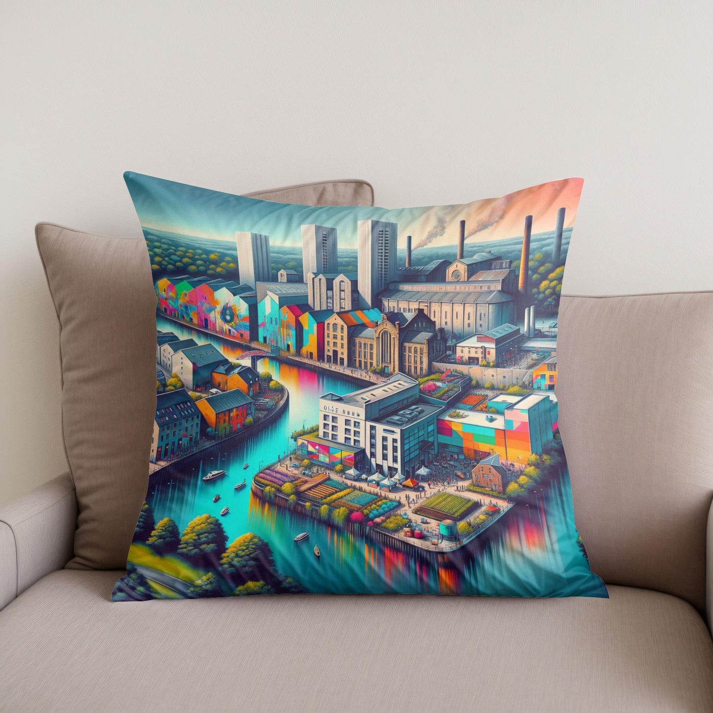 Newcastle Ouseburn Valley Creative Fusion Cotton Cushion