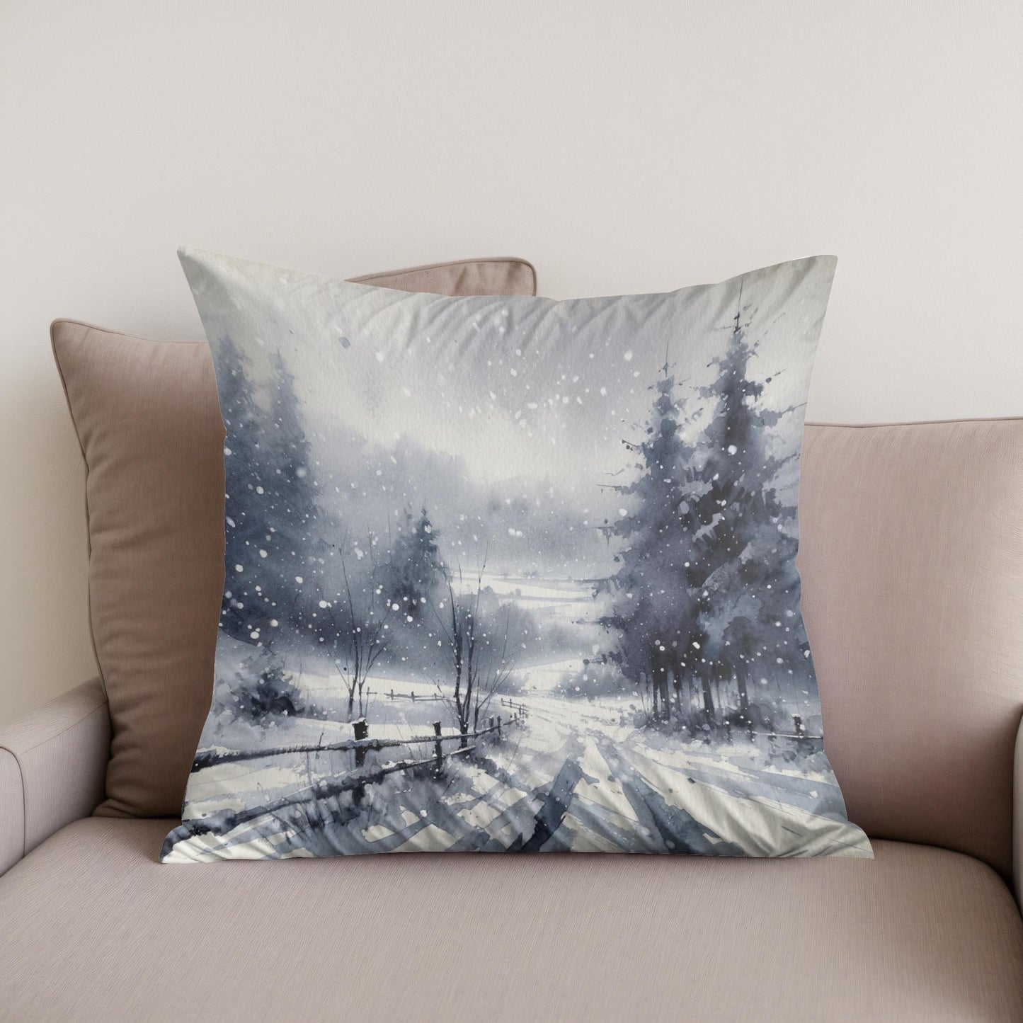 Whispering Winter Cotton Cushion