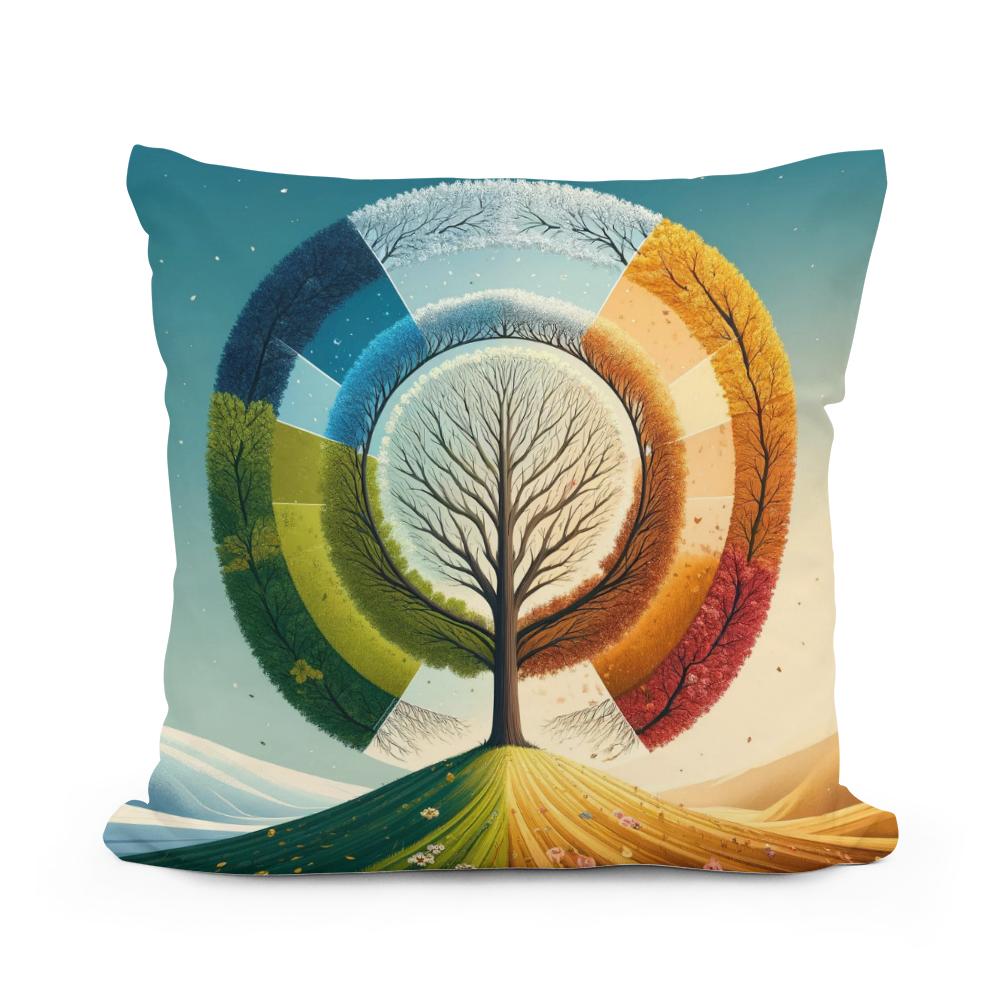 Cycle of Seasons Cotton Cushion