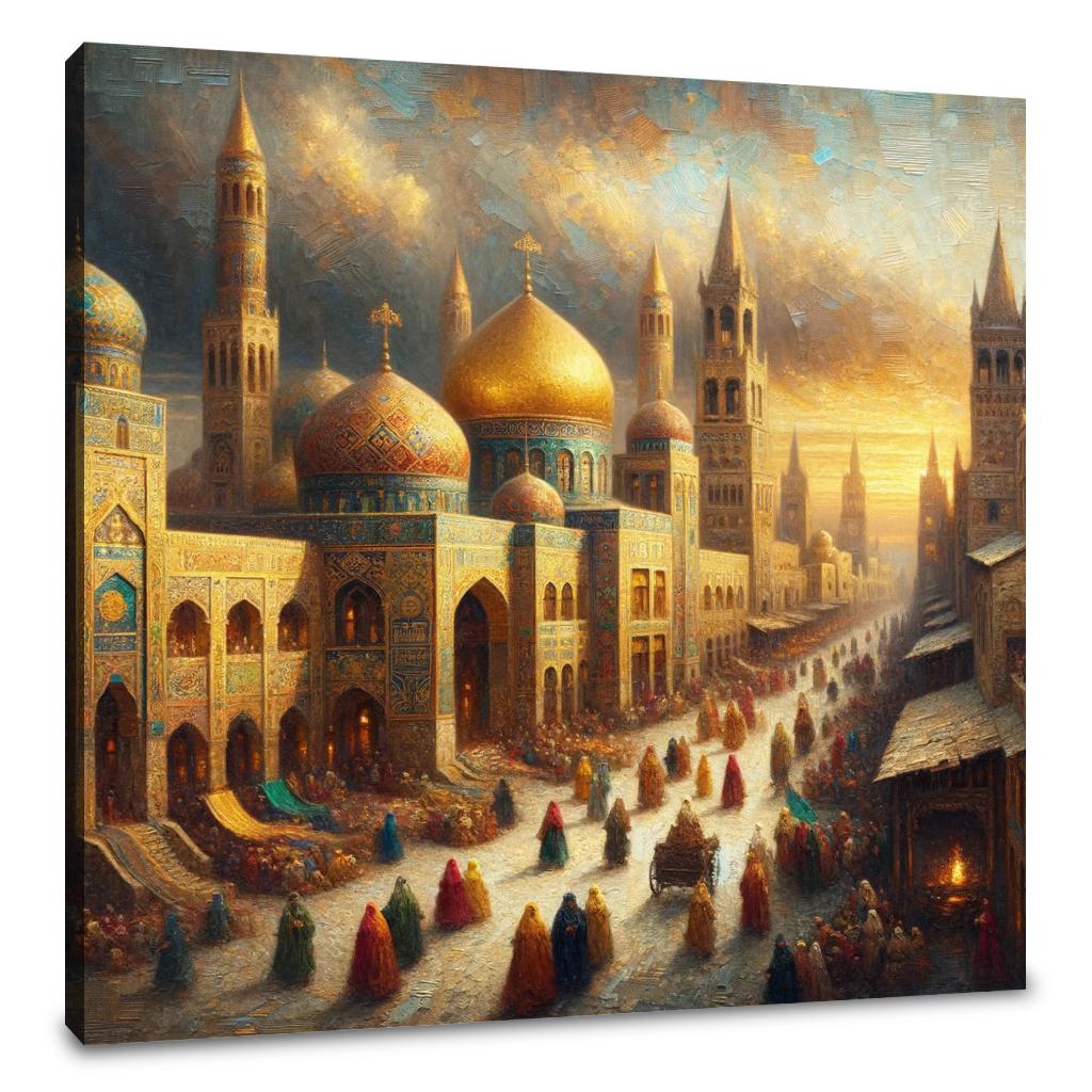 Golden City Splendor Canvas