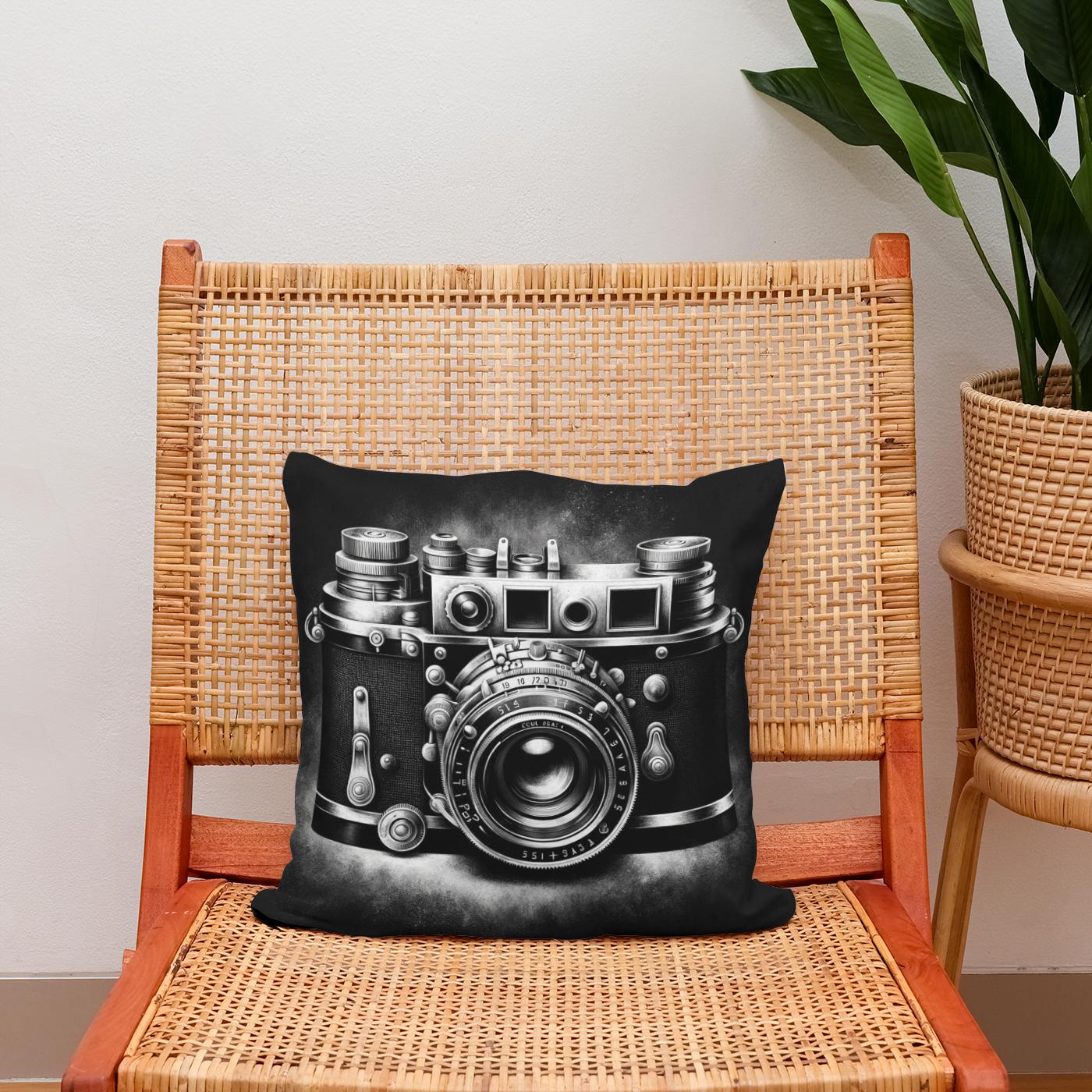 Golden Era: Vintage Camera Cotton Cushion