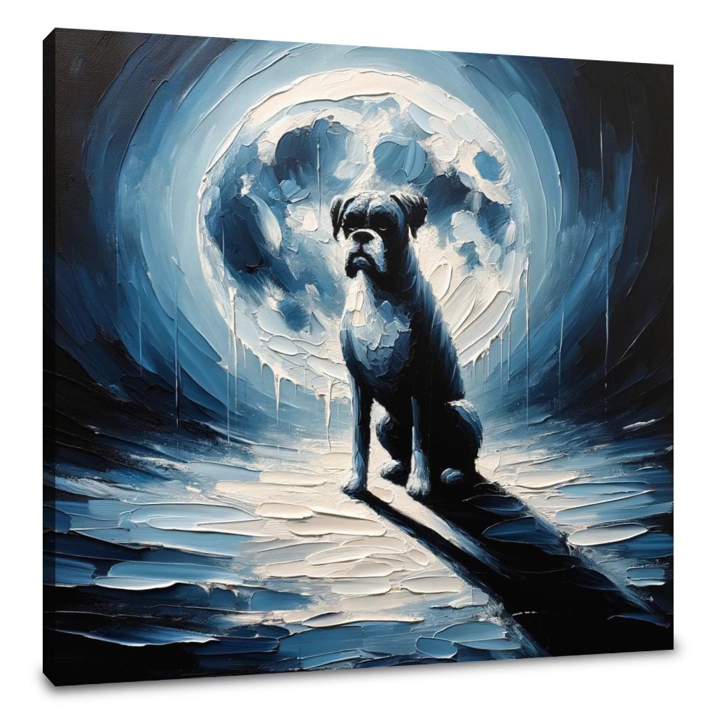 Night Watch Boxer in the Moonlight Canvas