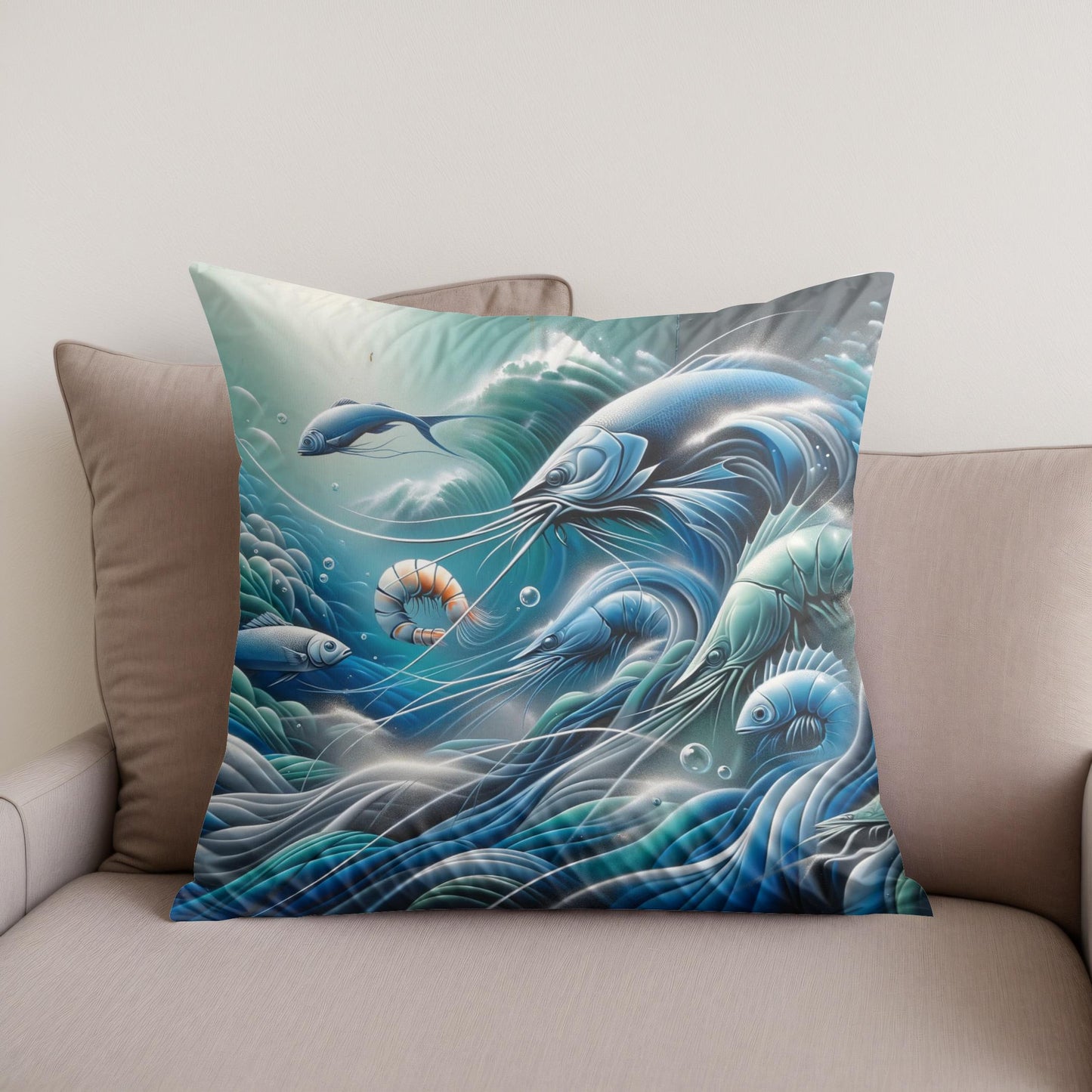 Whispering Waves Cotton Cushion