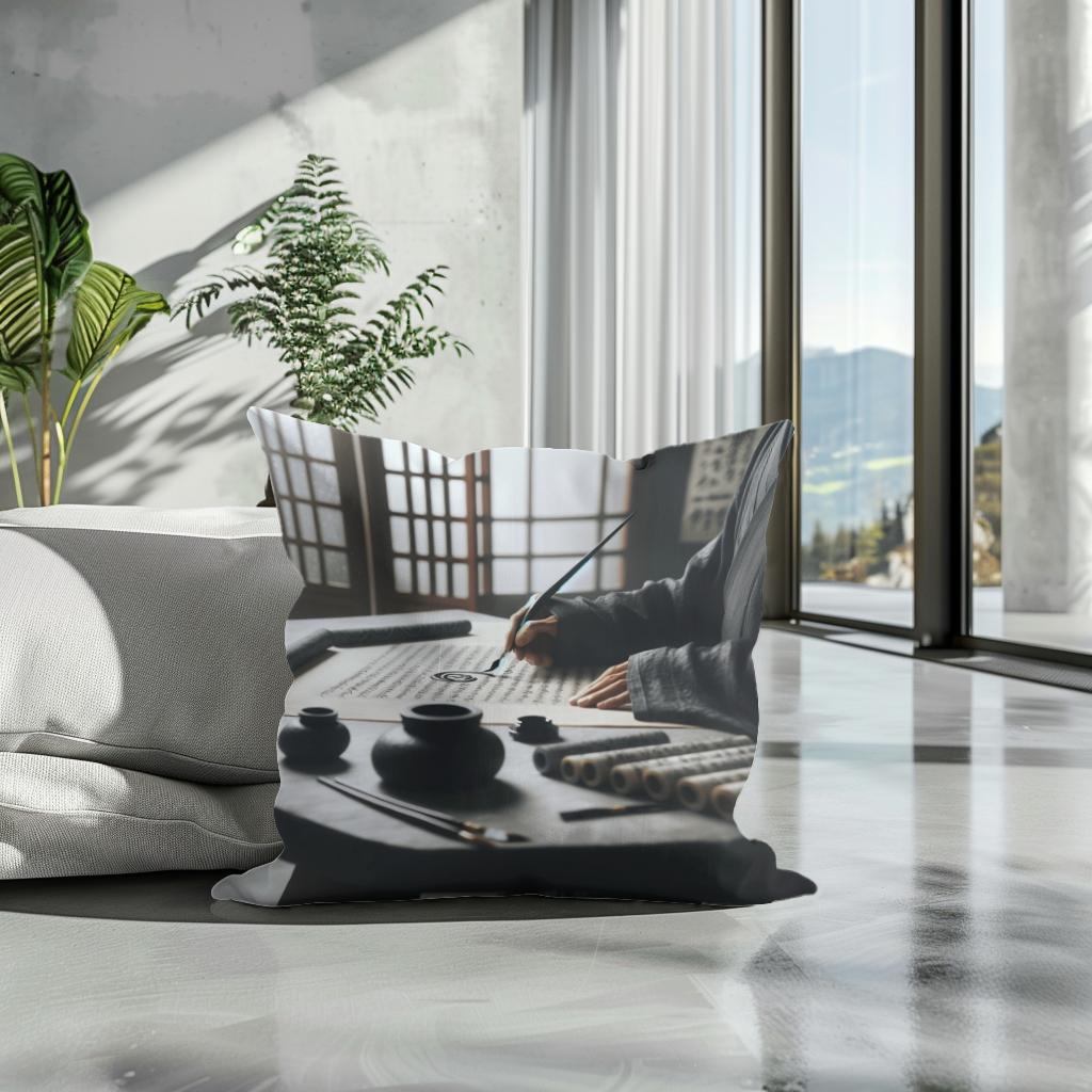 Zen Scribe Cotton Cushion