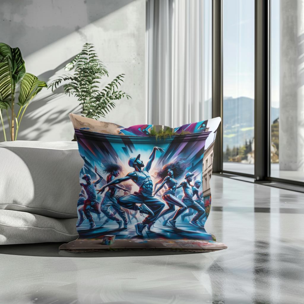 Dance of the Streets Cotton Cushion