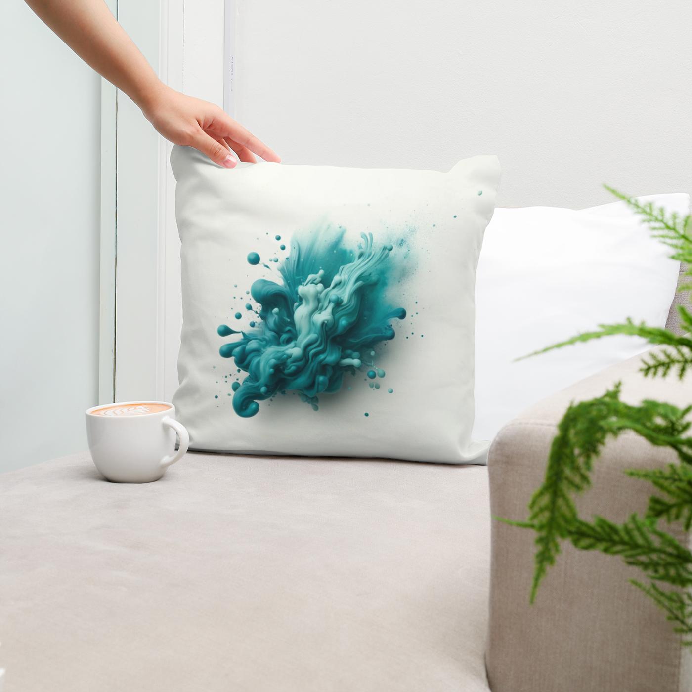Teal Serenity Cotton Cushion