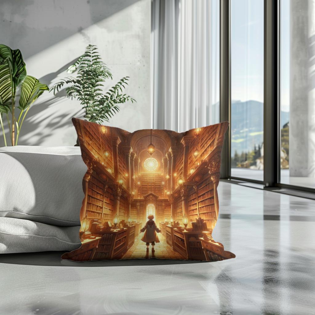 Enchanted Library of Wonders Cotton Cushion