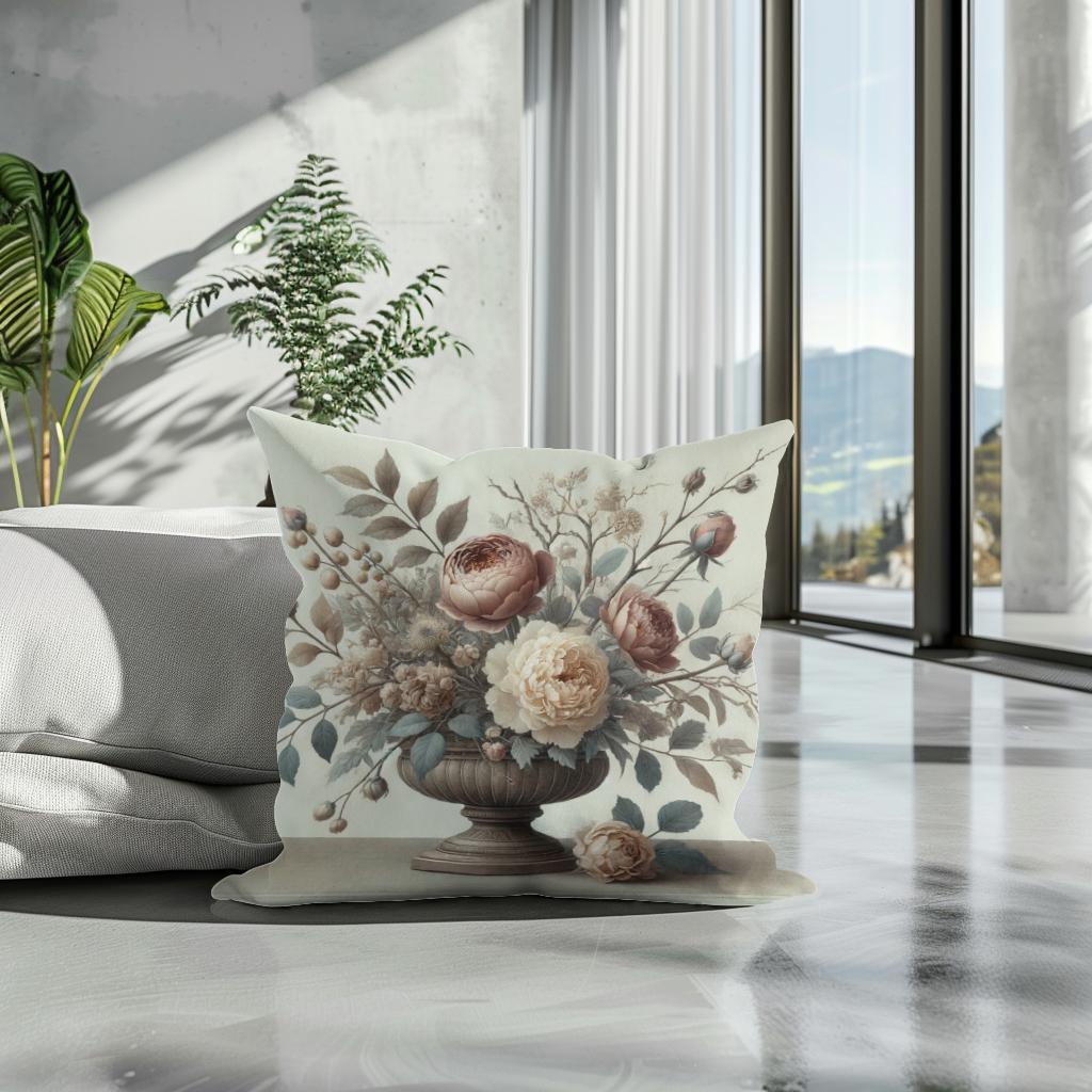 Victorian Ikebana Cotton Cushion