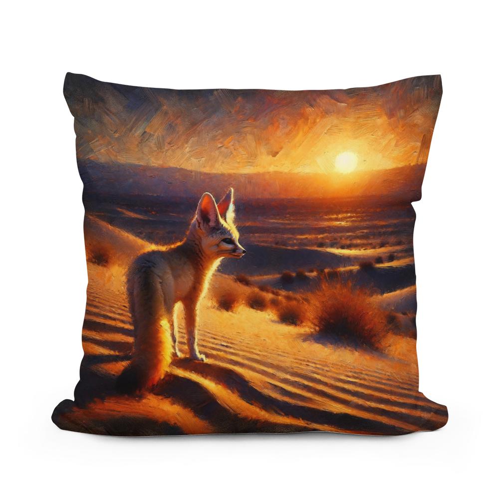Desert Dusk Wanderer Cotton Cushion